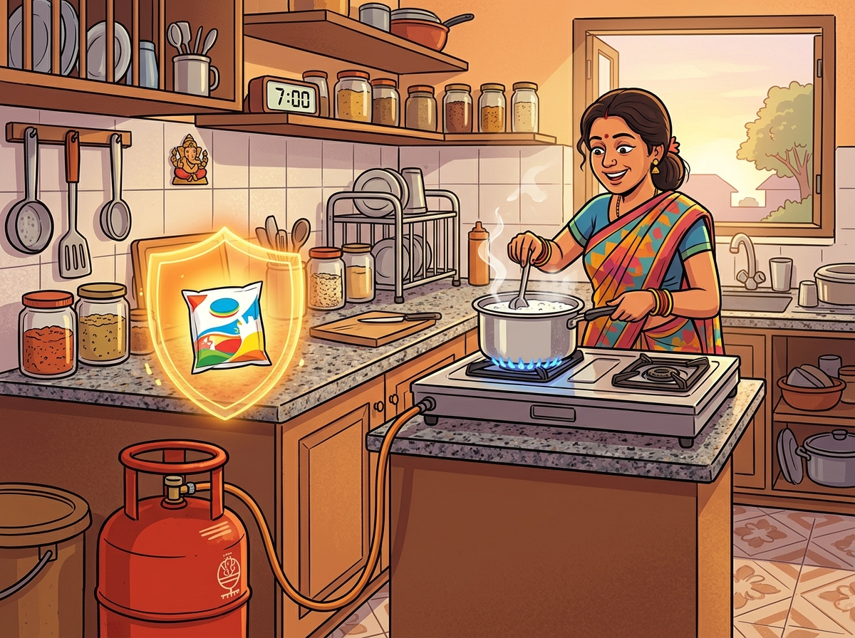 LPG Stove & Milk Packet